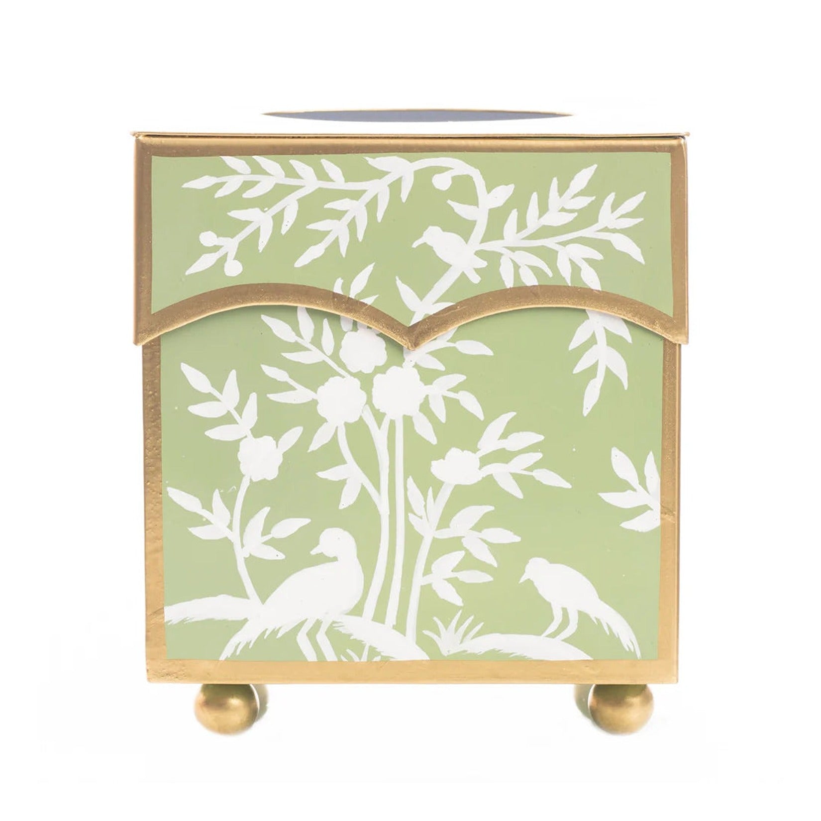 Grass Green & White Wastepaper Basket & Tissue (3 Options)