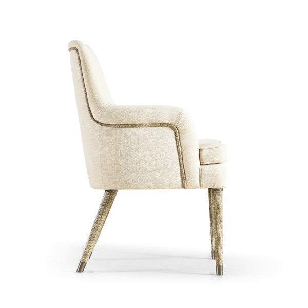 Water Shoal Linen & Grass Cloth Host Chair