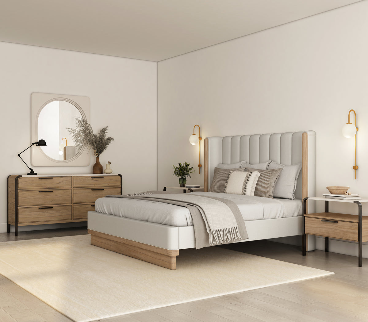 Portico Upholstered Shelter Bed, King