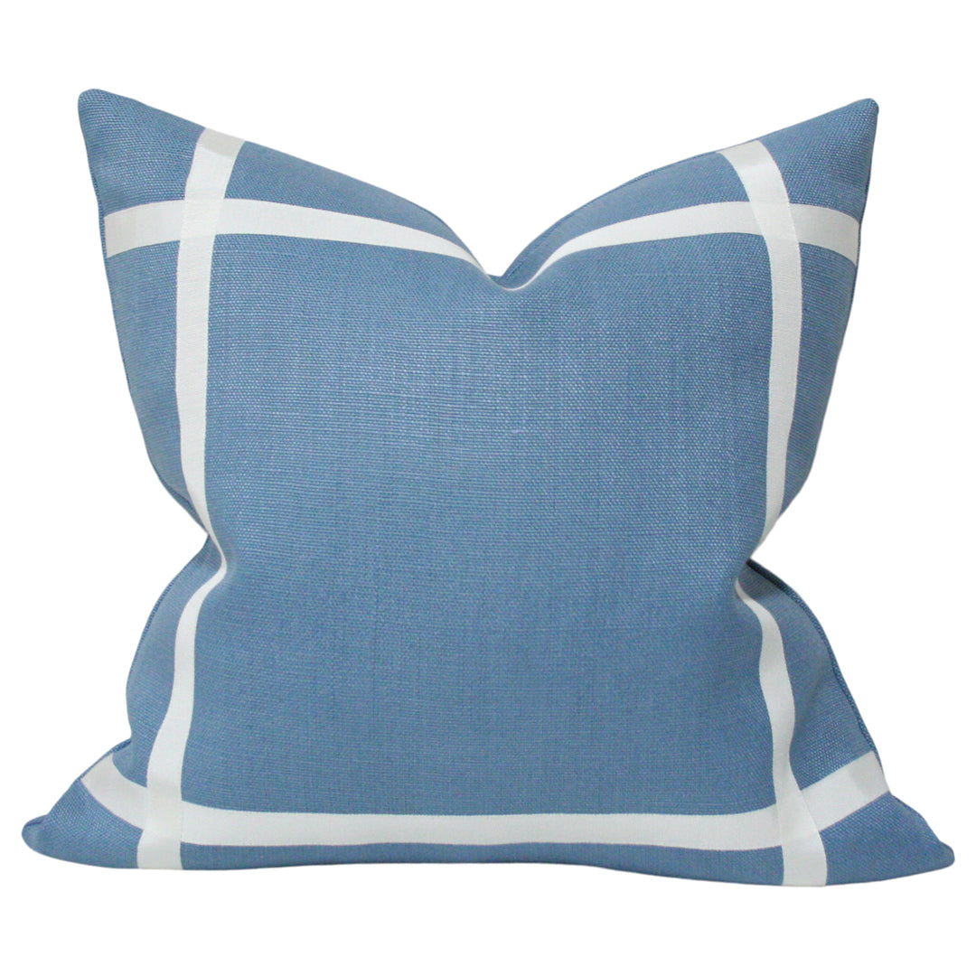 Hampton Blue Linen with Off-White Ribbon