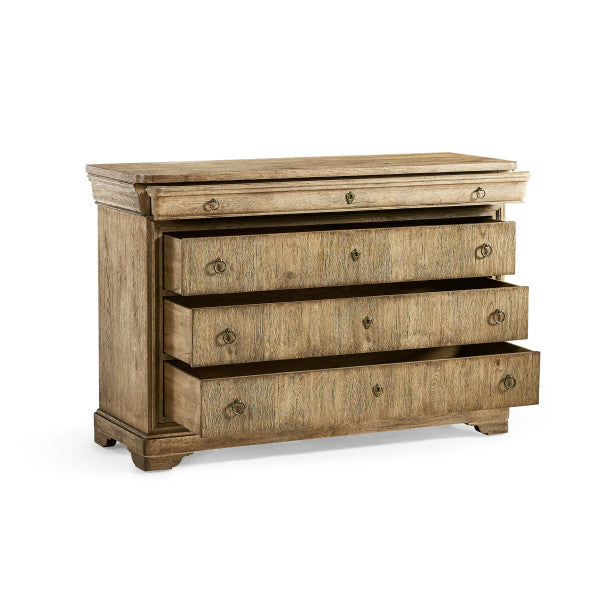 Timeless Entropy Louis Phillipe Drawer Chest in Stripped Brown Chestnut