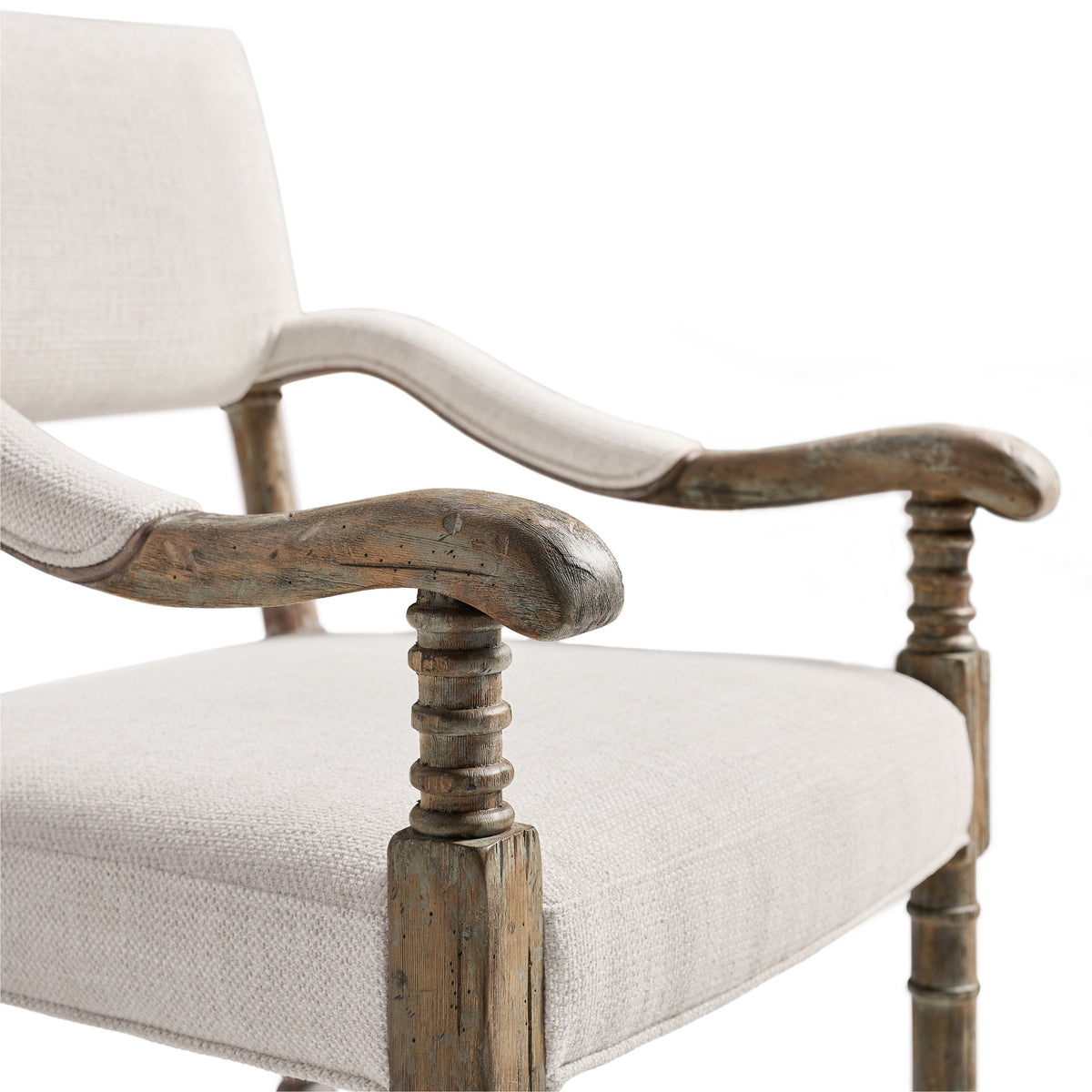Caldera Upholstered Dining Arm Chair - Dark Spain Painted Walnut
