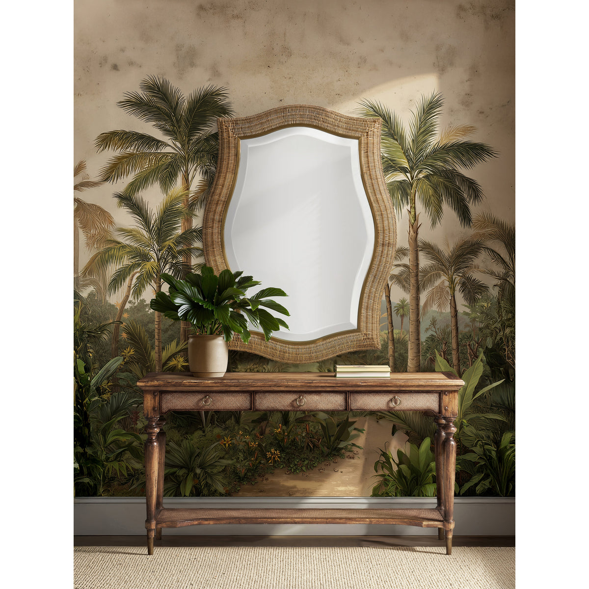 Palm Court Rattan Wall Mirror