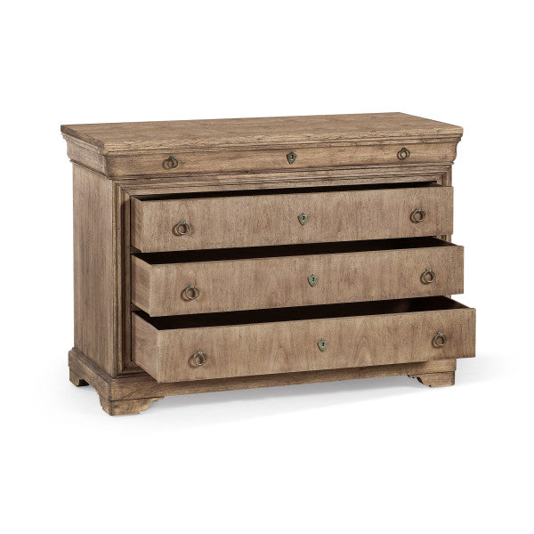 Timeless Entropy Louis Phillipe Drawer Chest in Stripped Brown Chestnut