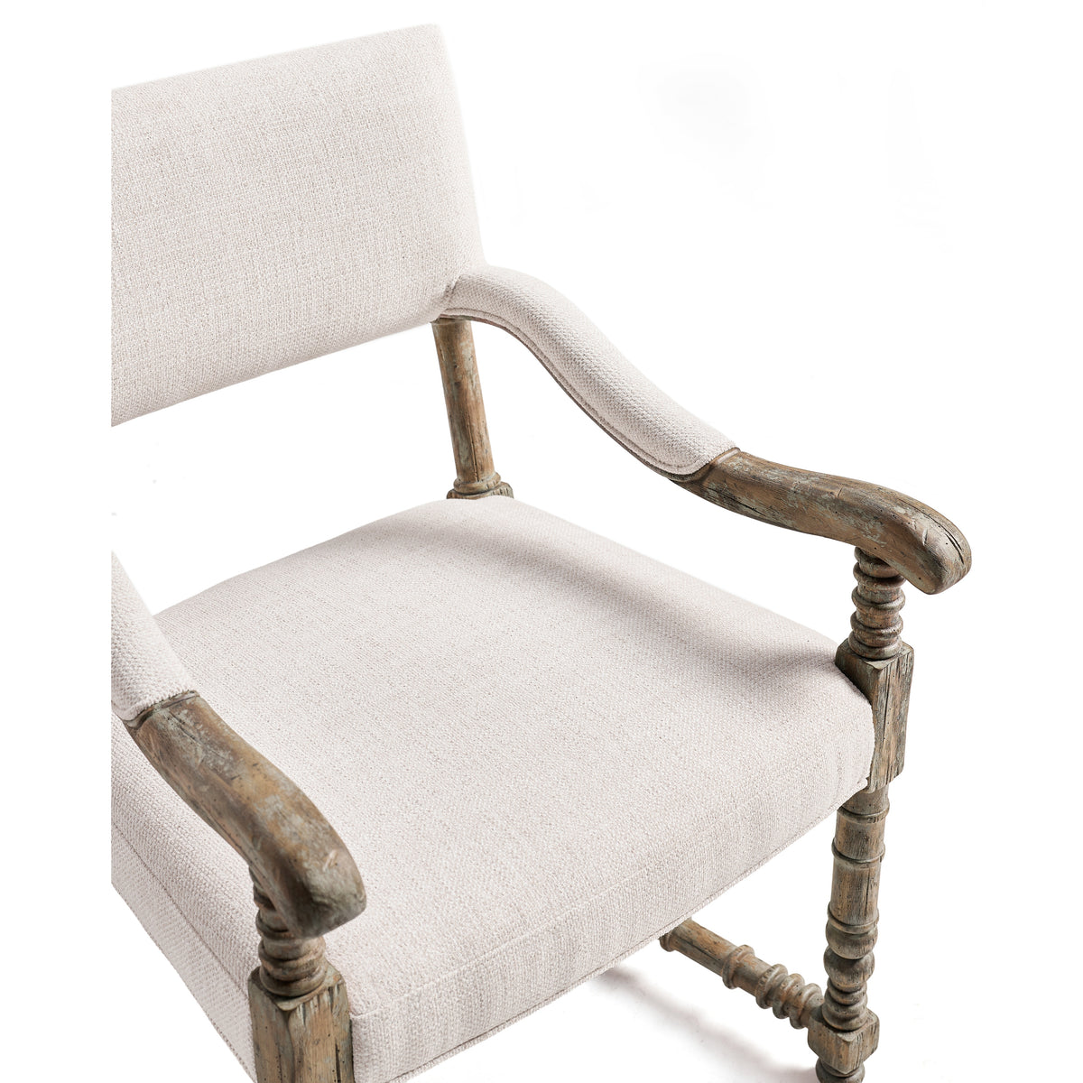 Caldera Upholstered Dining Arm Chair - Dark Spain Painted Walnut