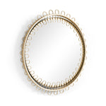 Water Vorticity Oval Rattan Mirror