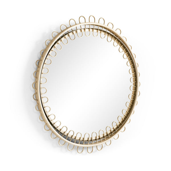 Water Vorticity Oval Rattan Mirror