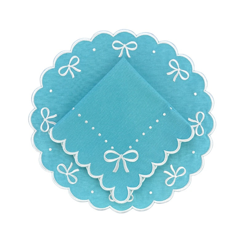 Juliet Bows Napkin - Robin Egg Blue (Set of 4)