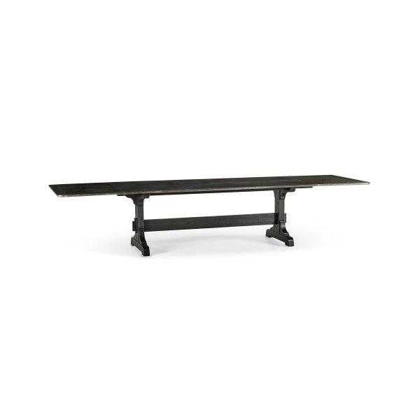 Timeless Epoch Trestle Dining Table in Ebonized Oak