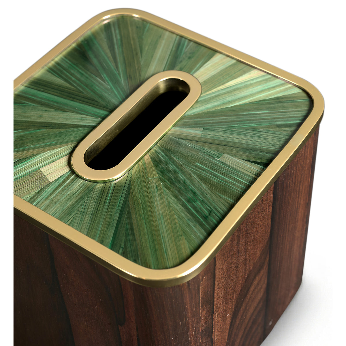 Verdure Straw Marquetry Tissue Box, Square