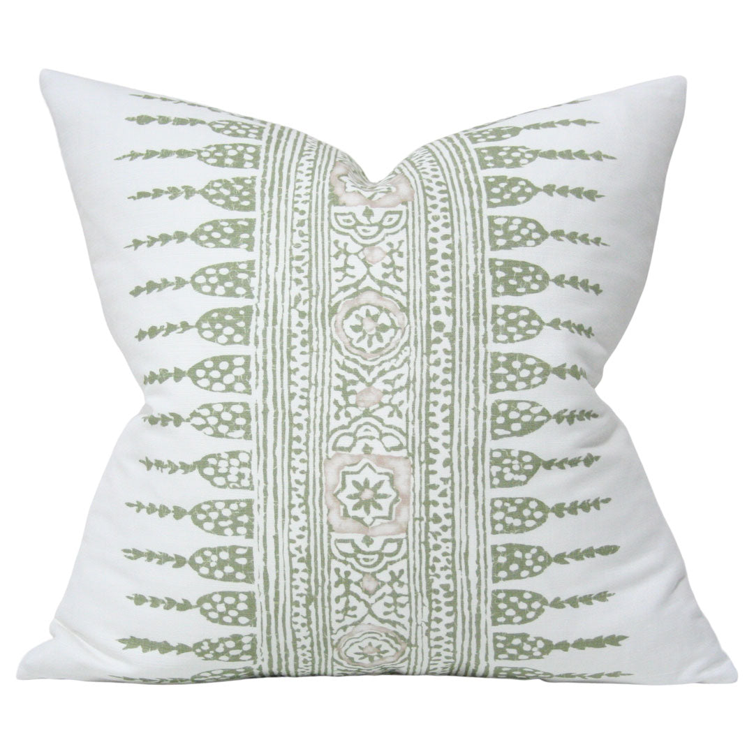Javanese Stripe Green and Pale Pink (Last Chance)