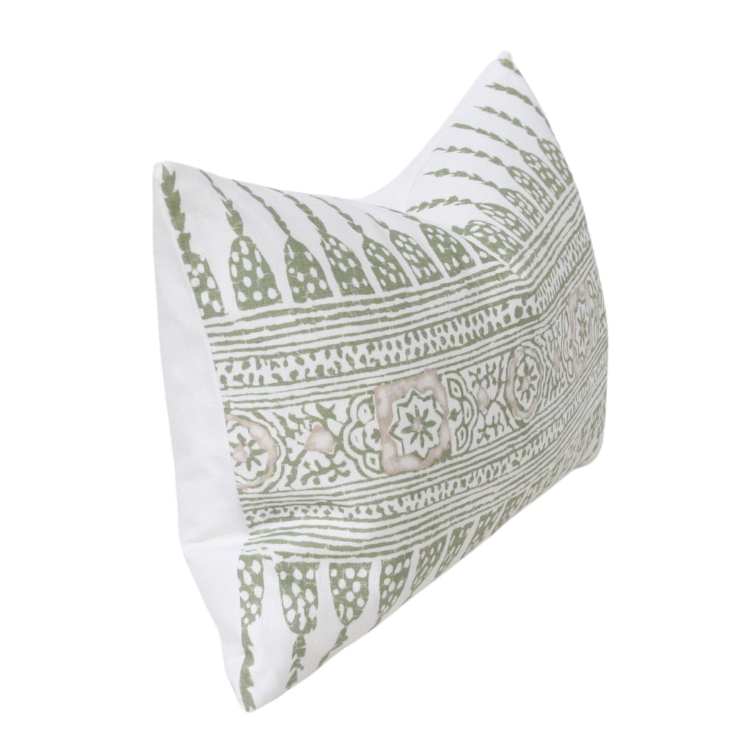 Javanese Stripe Green and Pale Pink (Last Chance)