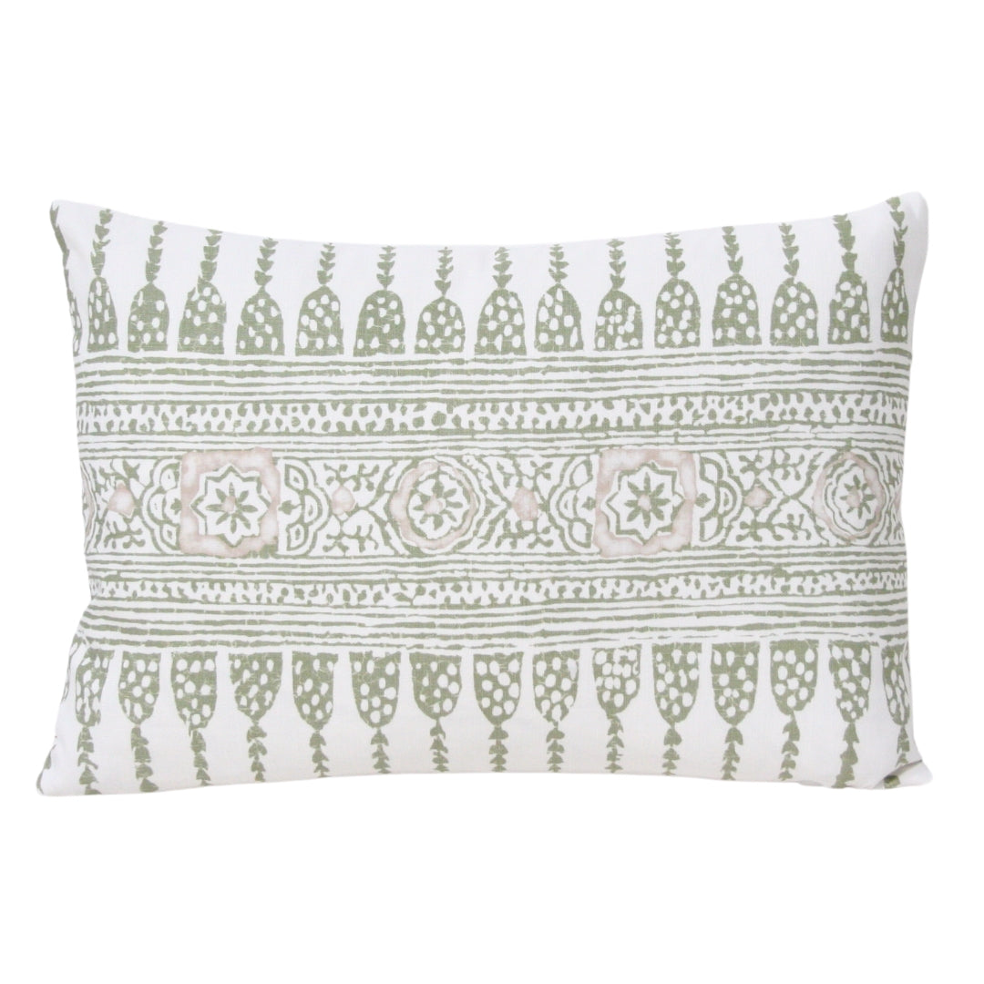 Javanese Stripe Green and Pale Pink (Last Chance)