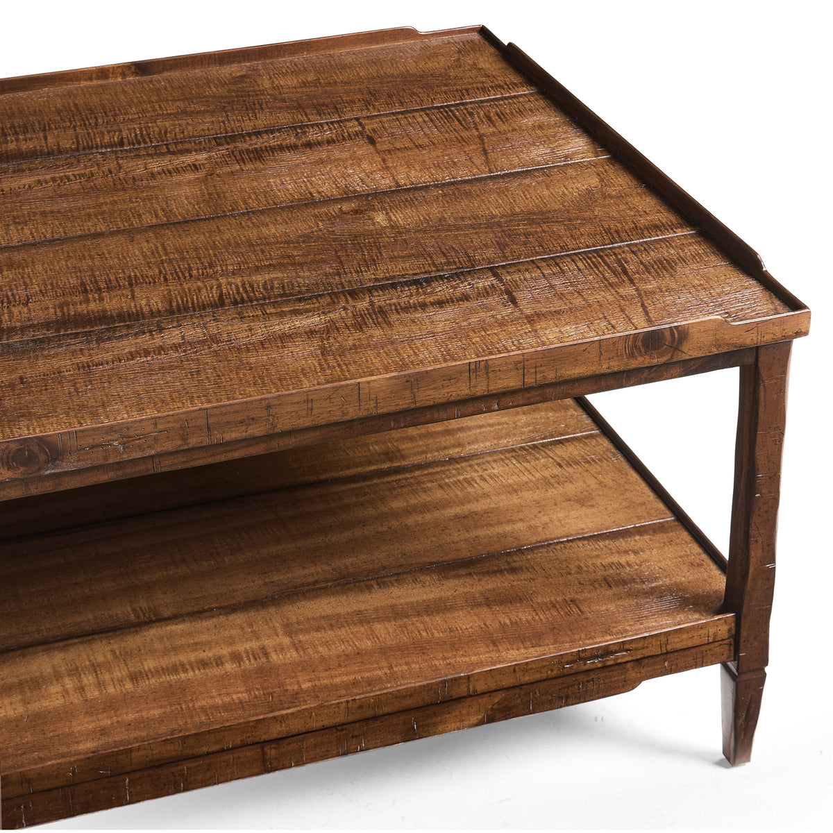 Casual Distressed Coffee Table - Country Farmhouse Walnut