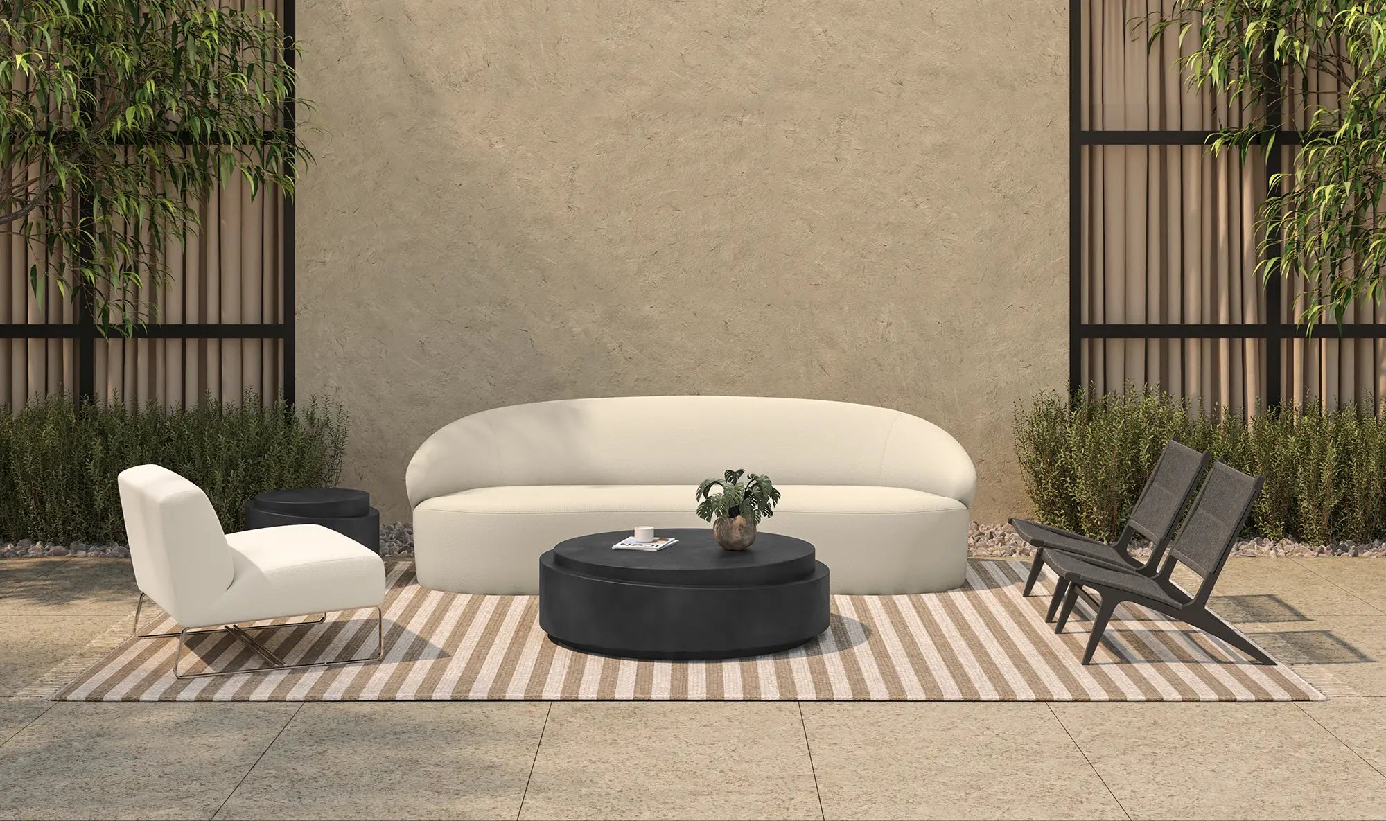 Lexus Outdoor Accent Table - Black