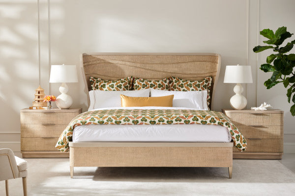 Water Seiche Woven Wing Wave King Bed