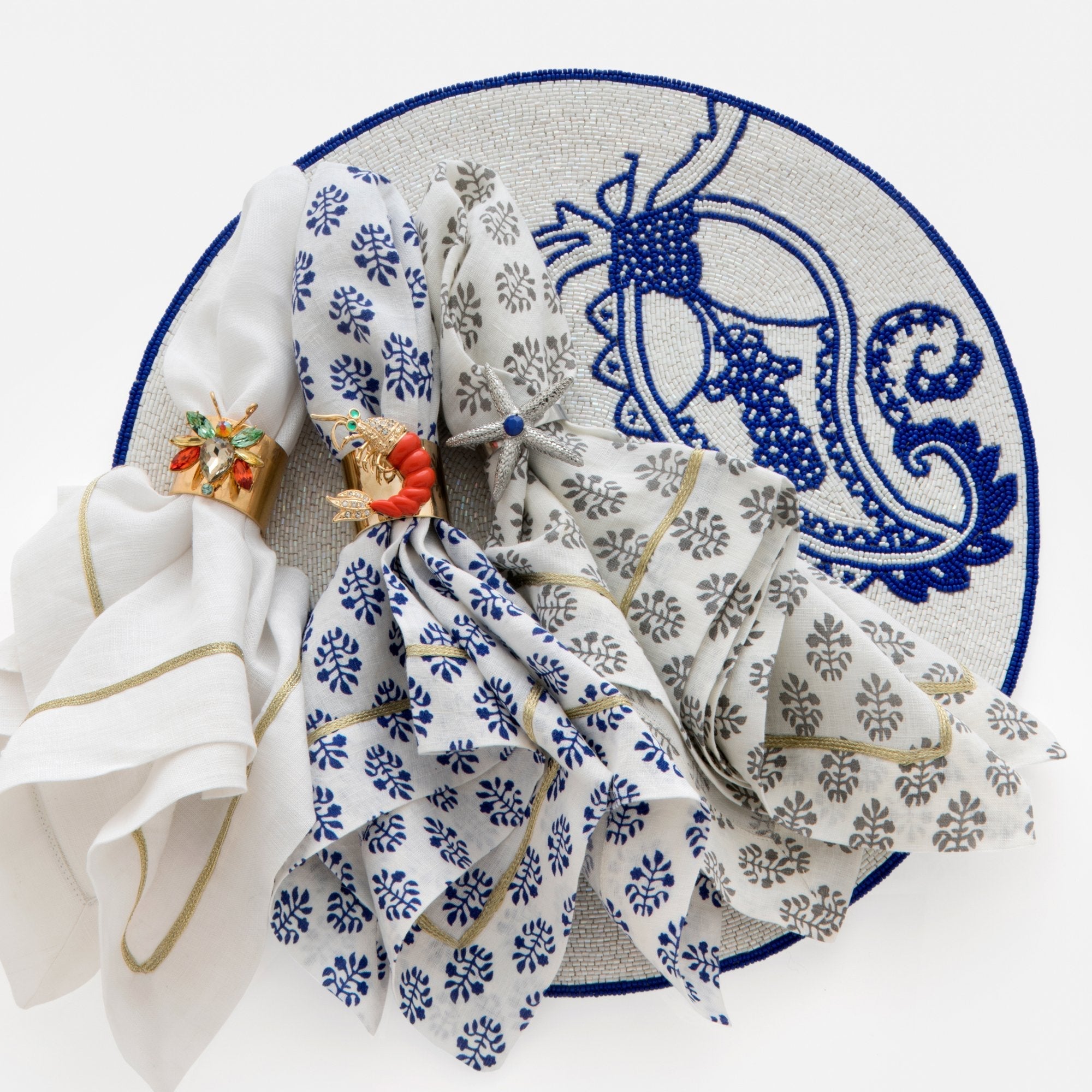 Shrimp napkin rings, set of two