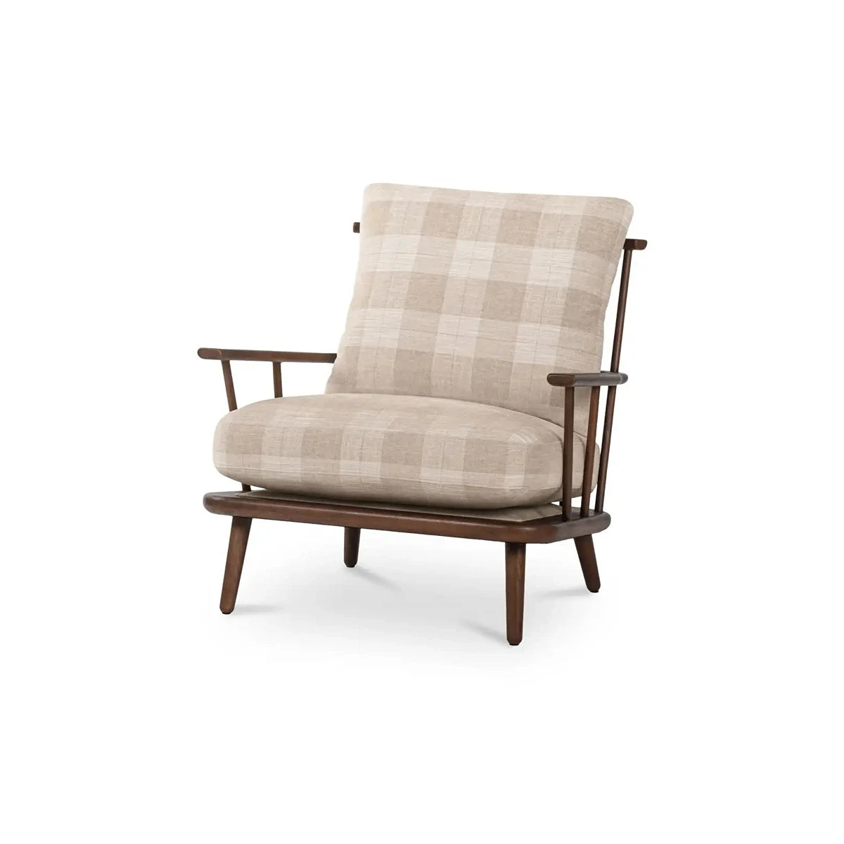 Gertie Accent Chair Light Brown Checkered