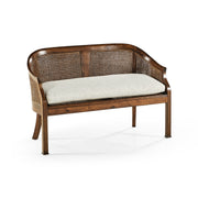 Walnut Cane Back Salon Settee