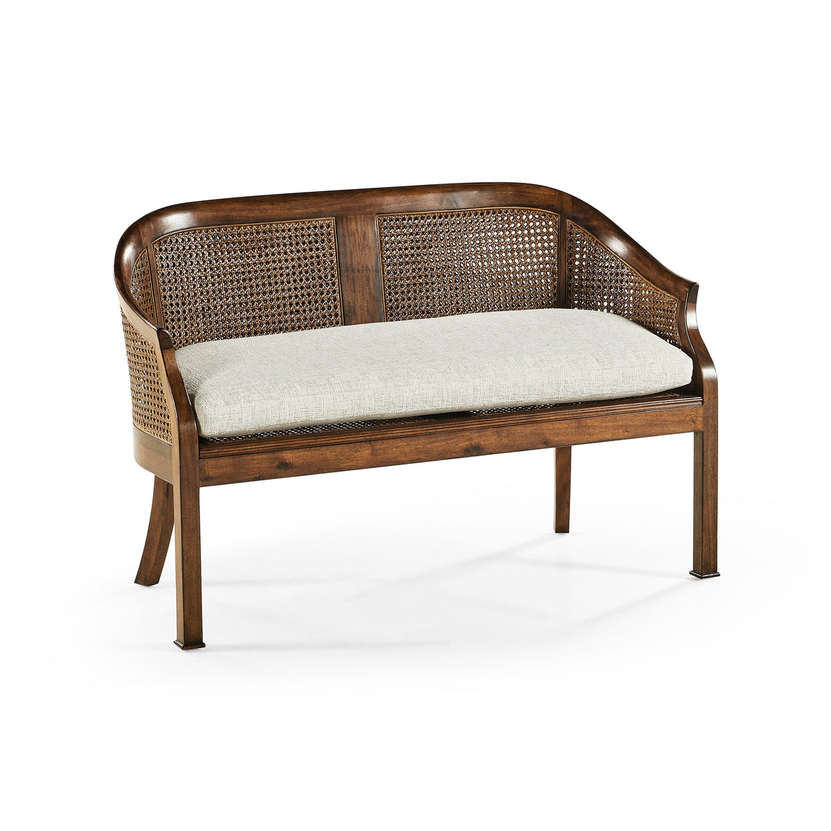 Walnut Cane Back Salon Settee