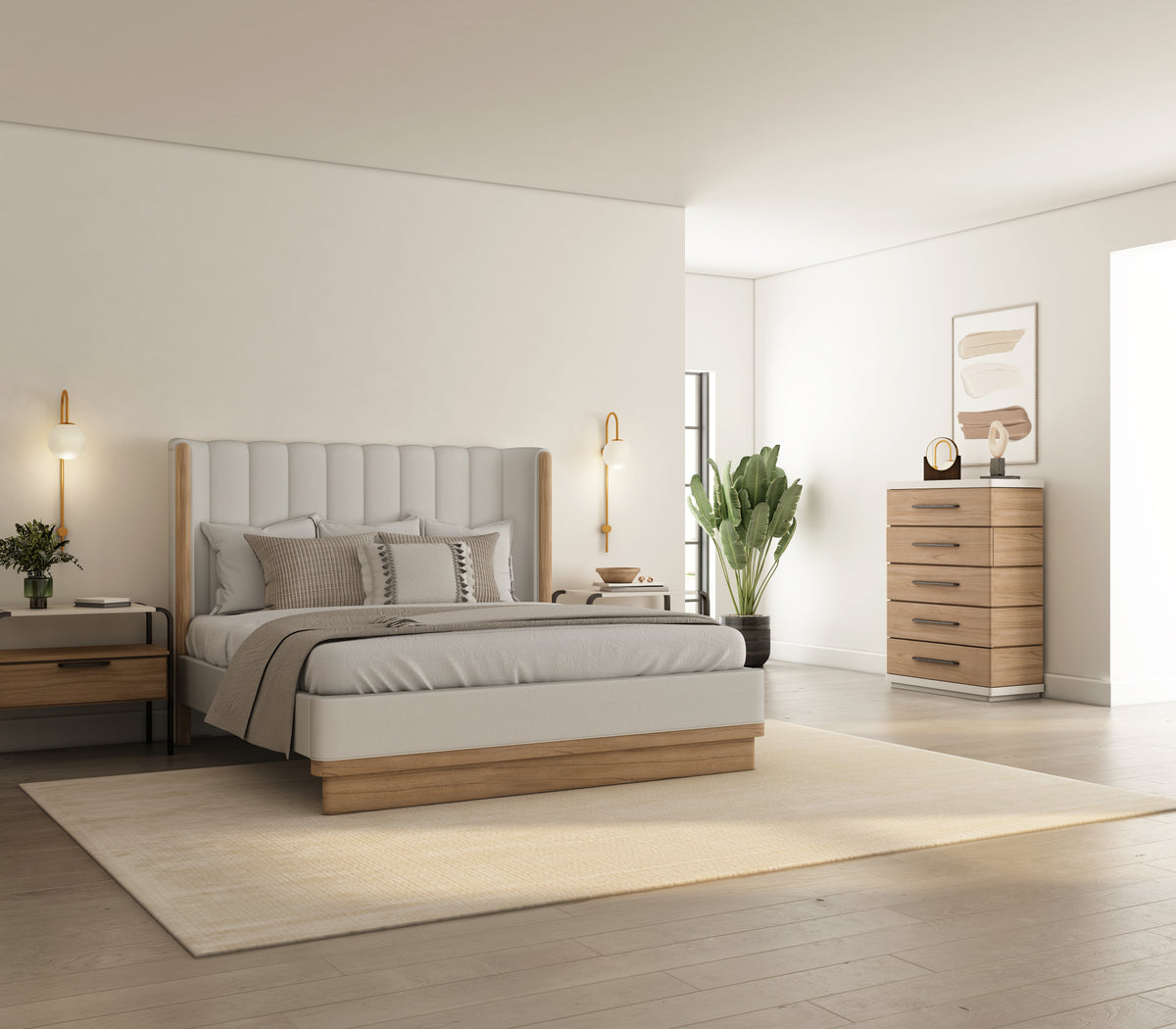 Portico Upholstered Shelter Bed, King