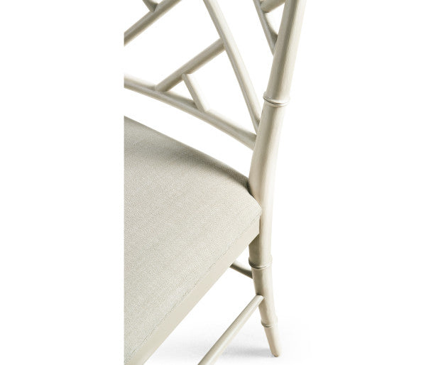 Timeless Saros Chippendale Bamboo Side Chair in London Mist