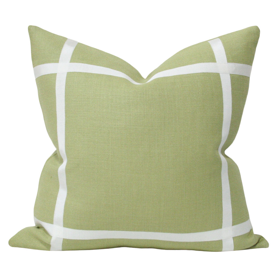 Leaf Green Linen with Off-White Ribbon (Last Chance)