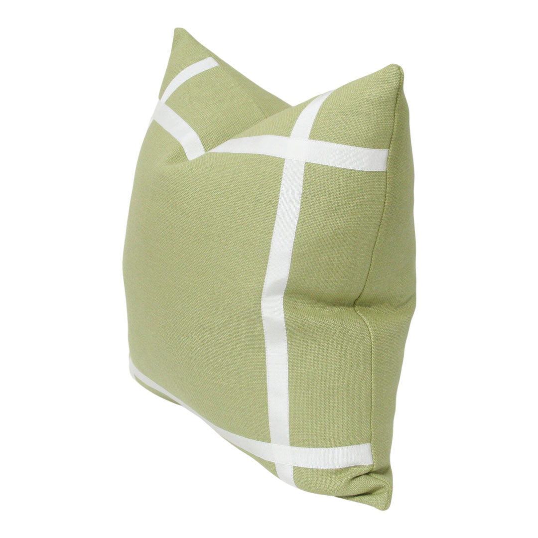Leaf Green Linen with Off-White Ribbon (Last Chance)