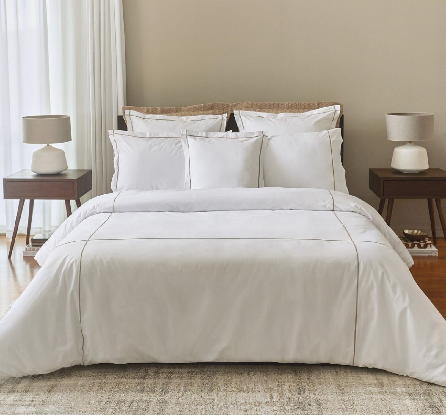 Classic Hotel - Duvet Cover (White/Taupe)
