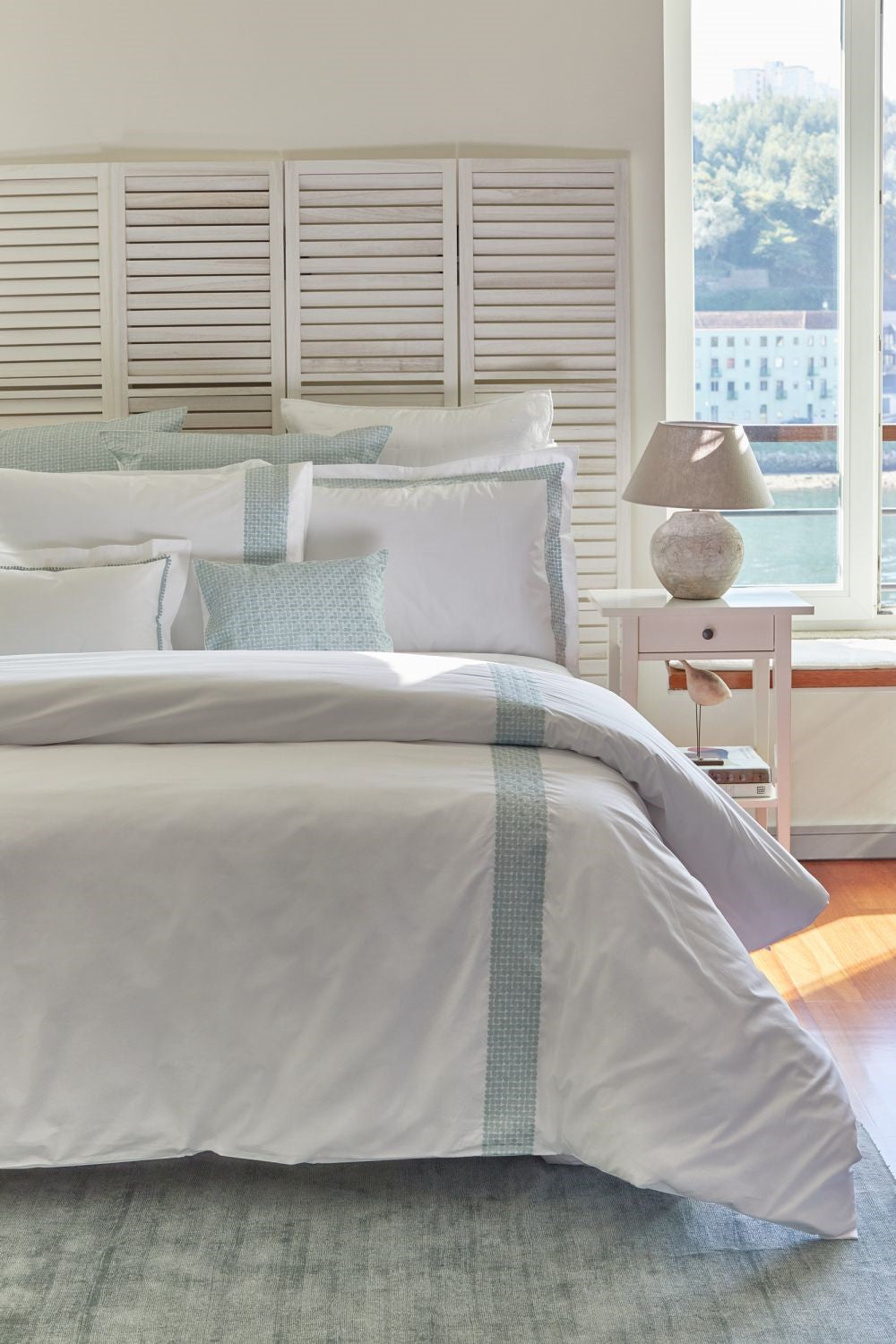 Lagos - Duvet Cover (White/Aqua)