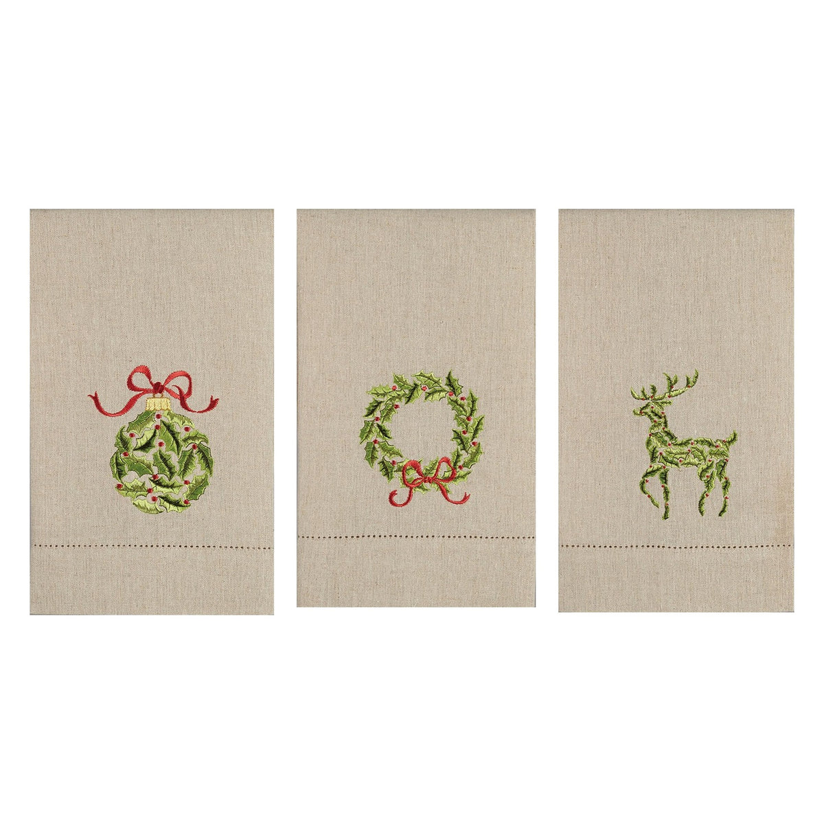 Linen Holly Guest Towels