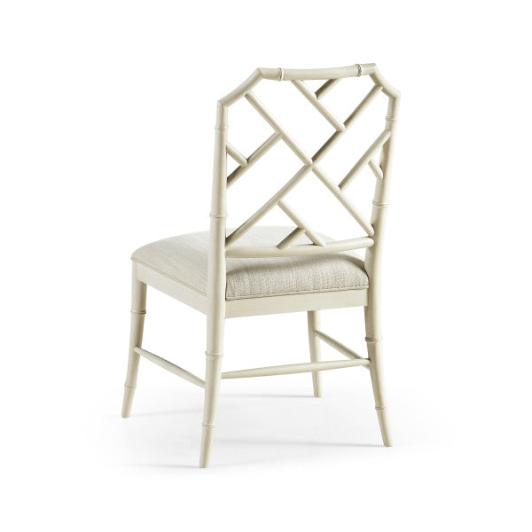 Timeless Saros Chippendale Bamboo Side Chair in London Mist