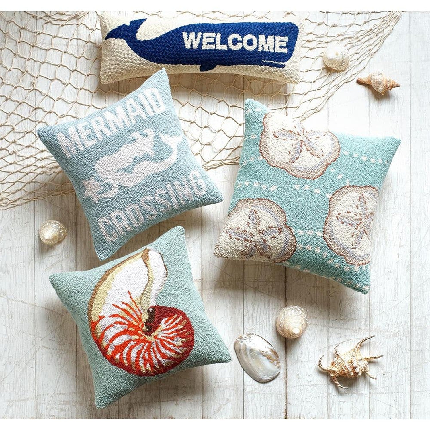 Nautilus Seashell Hook Pillow