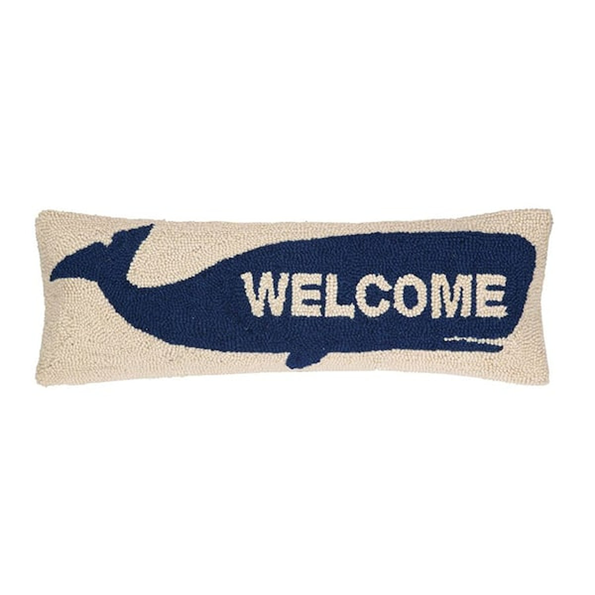 Welcome Blue Whale Hook Pillow