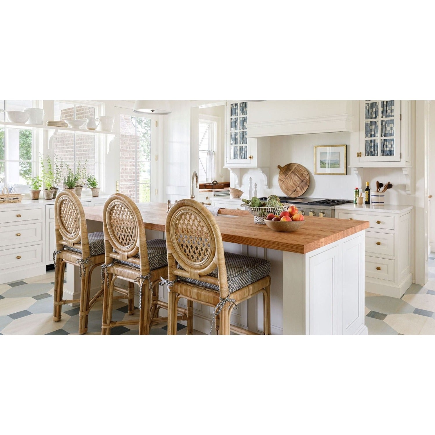 Coastal Lattice Counter Stool