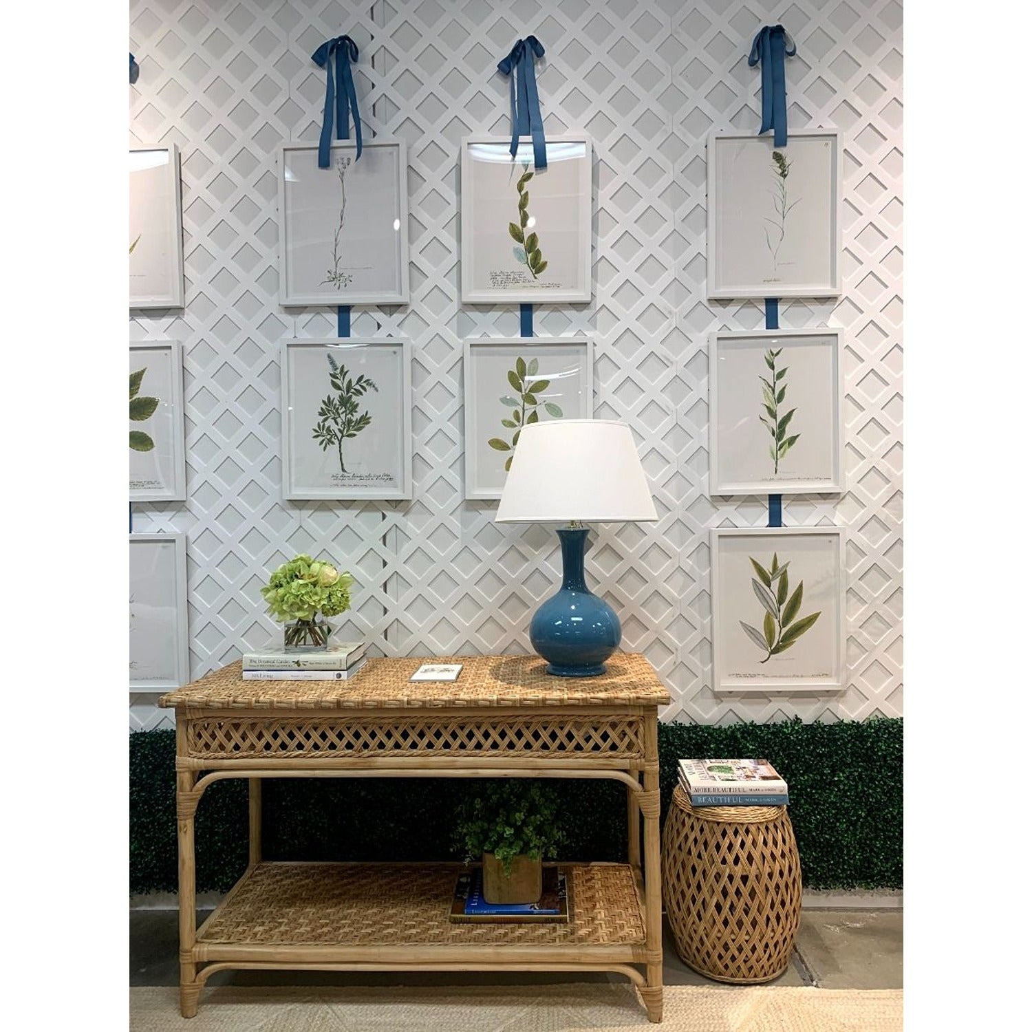 Coastal Lattice Garden Stool