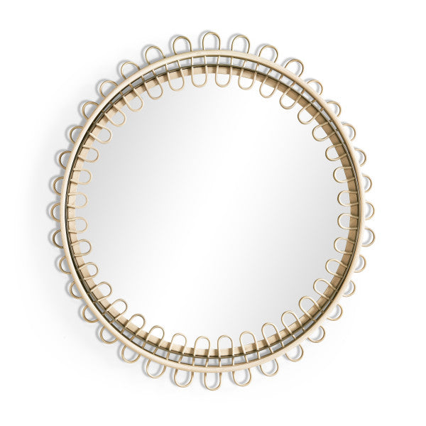 Water Vorticity Oval Rattan Mirror