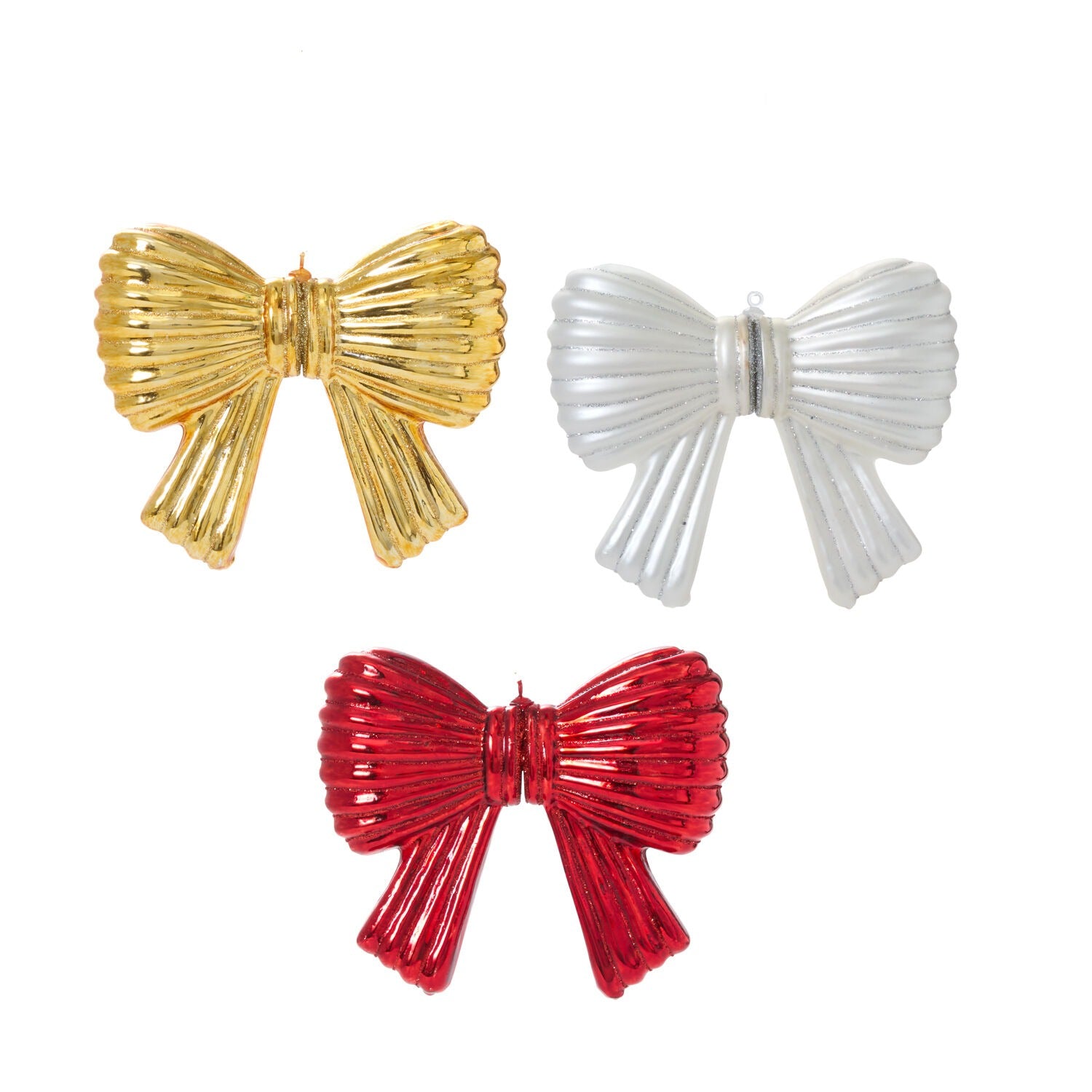 Metallic Bow Ornament - Set of 6
