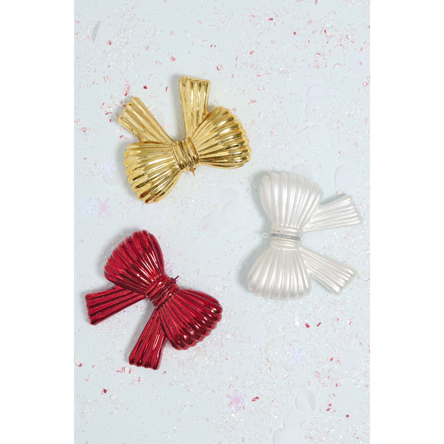Metallic Bow Ornament - Set of 6