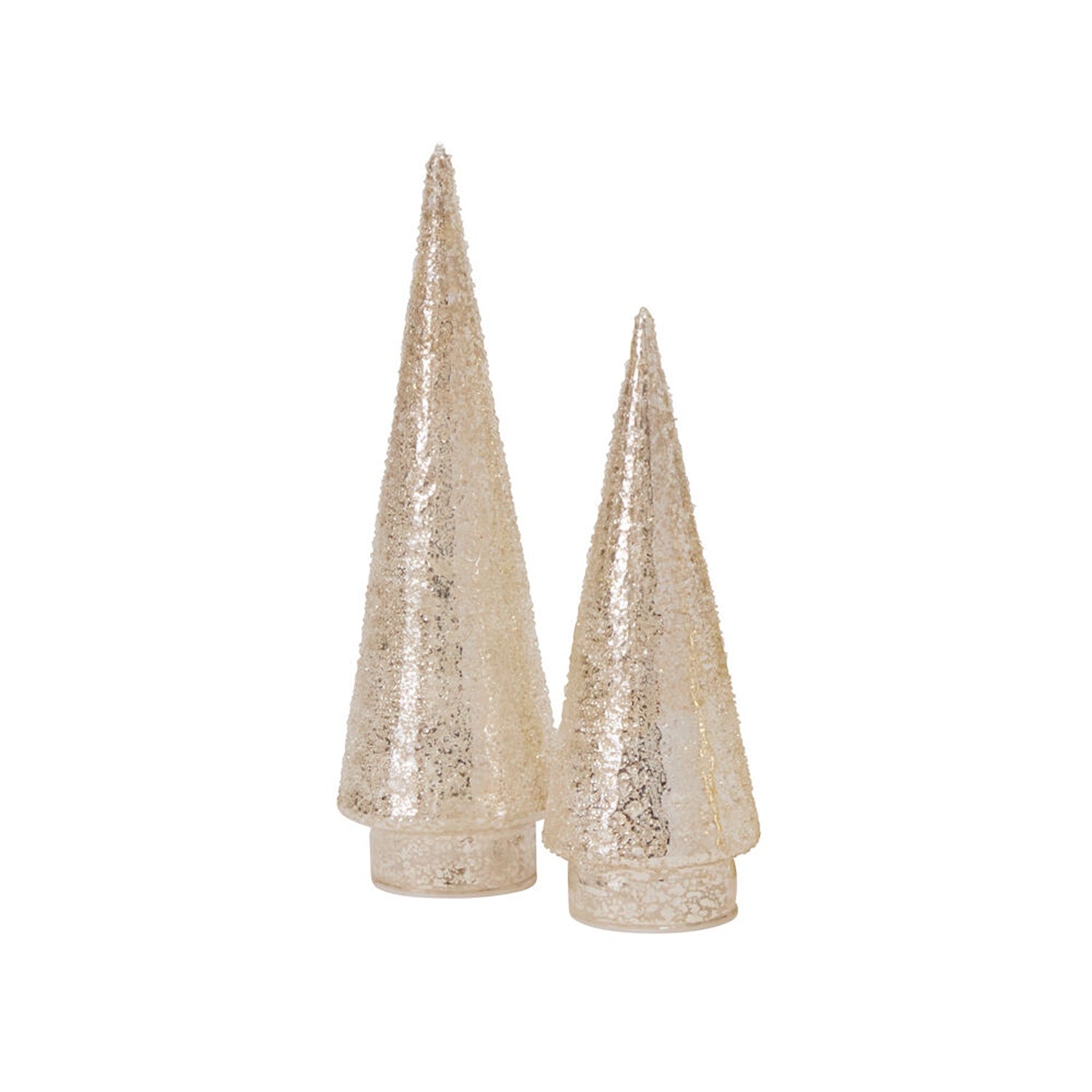Metallic Textured Led Tree - Set of 2