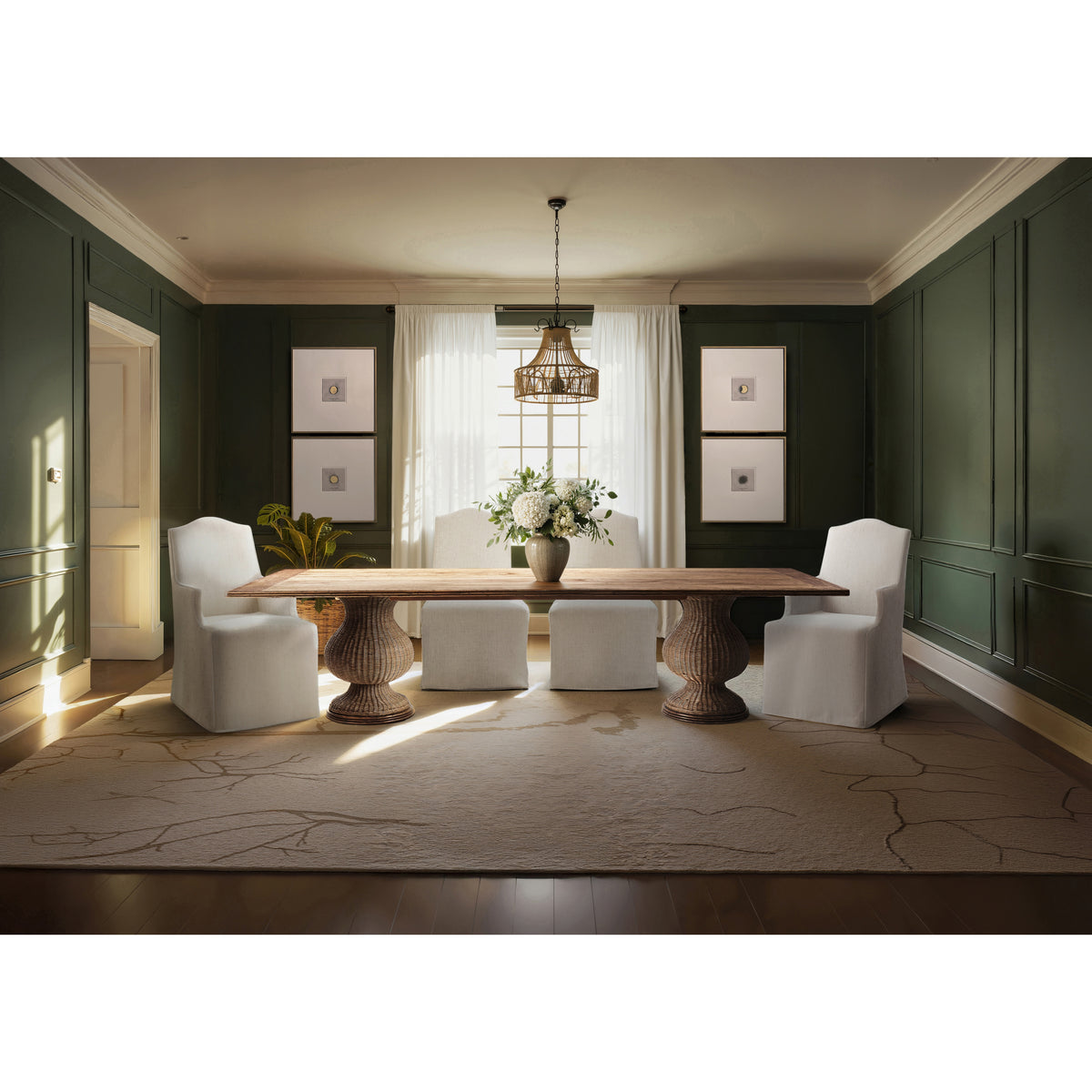 Palm Court Slipcover Dining Arm Chair