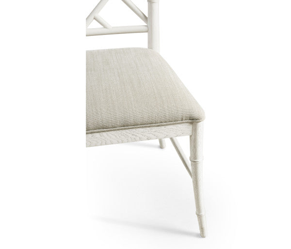 Timeless Saros Chippendale Bamboo Side Chair in Chalk White