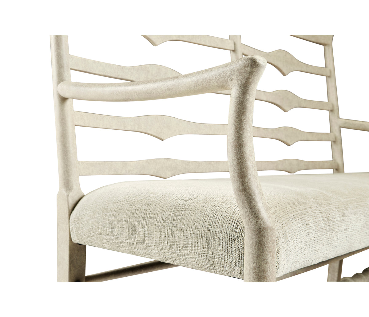 Casual Ladderback Bench - Whitewash Driftwood