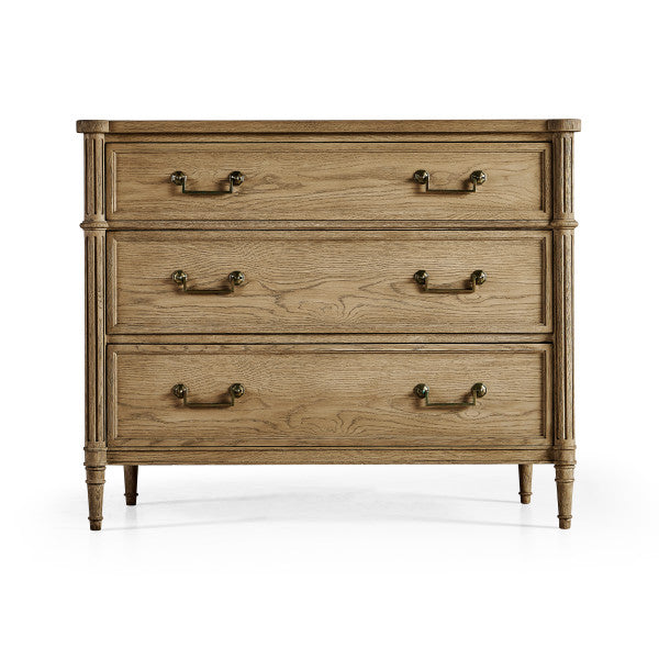 Timeless Kalpa Louis XVI Drawer Chest in Stripped Brown Chestnut