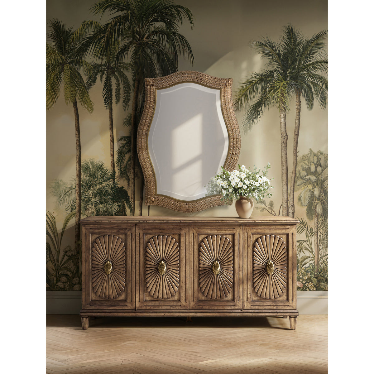 Palm Court Rattan Wall Mirror