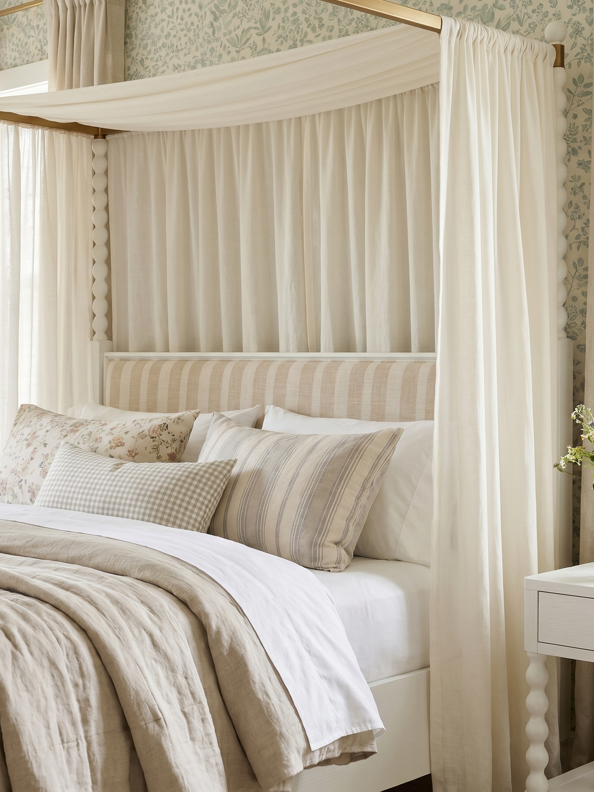 Haven Upholstered Canopy Bed, Queen