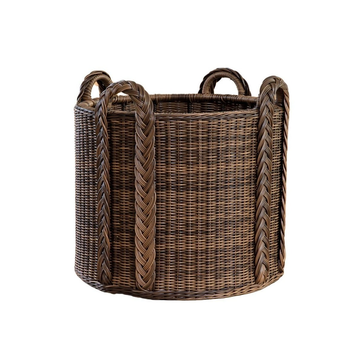 Outdoor Coastline Round Basket in Dark Walnut