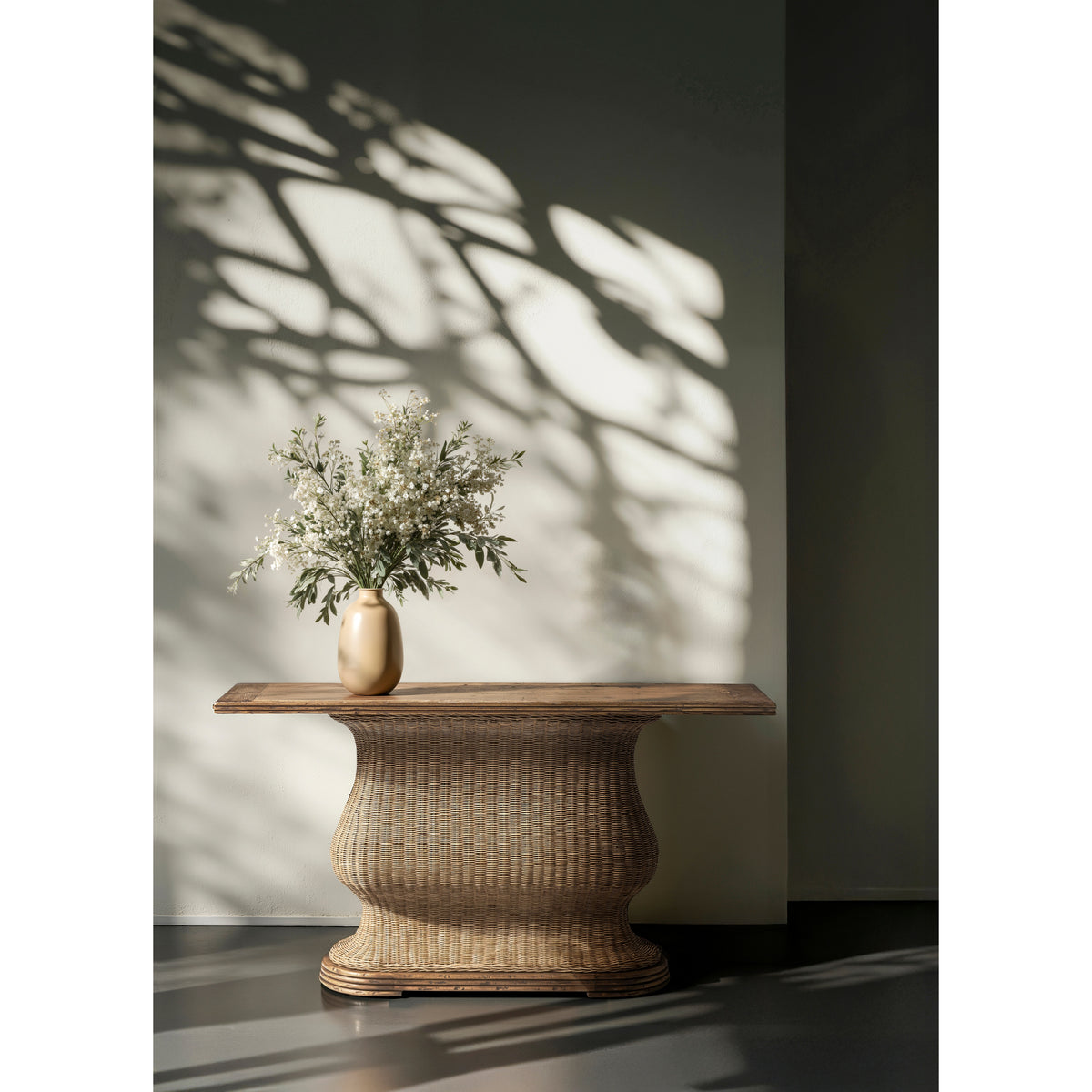Palm Court Rattan Console Table, 63"