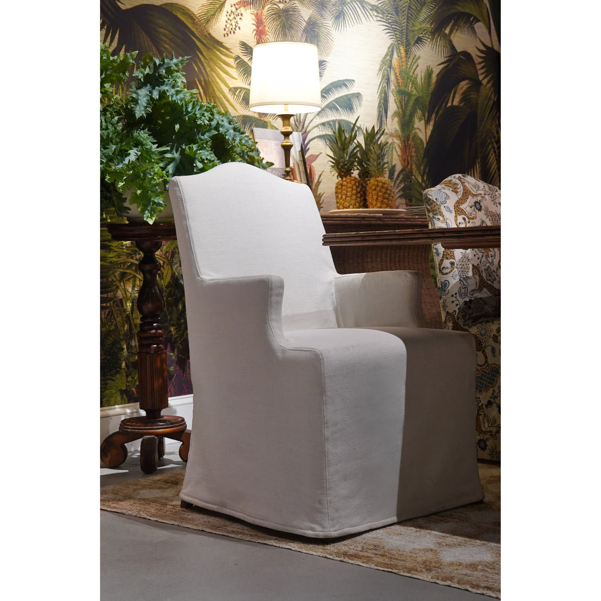 Palm Court Slipcover Dining Arm Chair