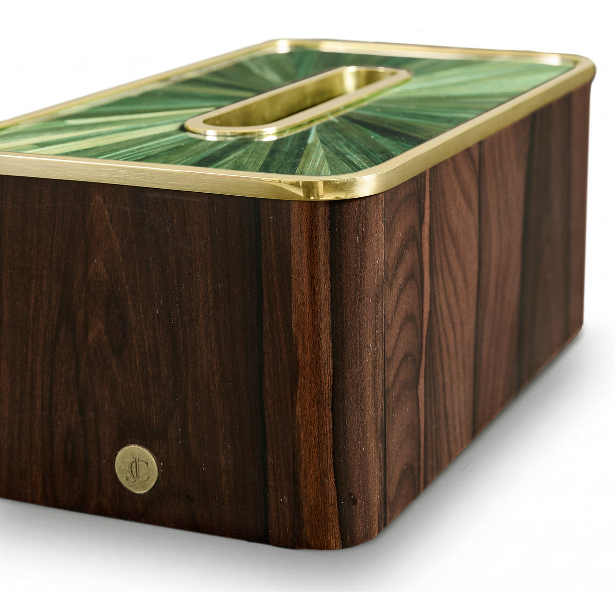 Verdure Straw Marquetry Tissue Box, Rectangular